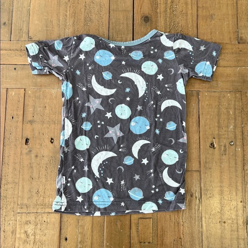 Little Sleepies bamboo Moon and Stars Pajama Set Gray and Light Blue